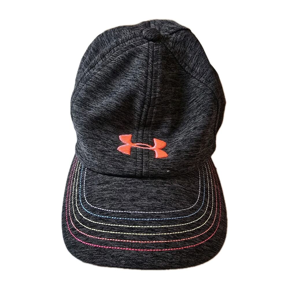 Under Armour Hat Cap Strapback Girls Gray Pink Adjustable Embroidered Logo Youth